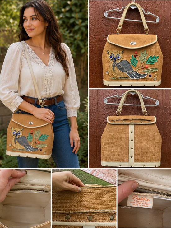 John Wind Handbags - Vintage Debbie by John Wind Imports Owl Handbag Made in Japan